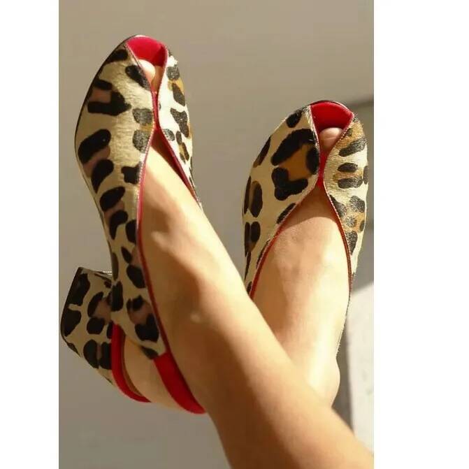 Leopard Print Heels - Sandales pour femmes à imprimé léopard,