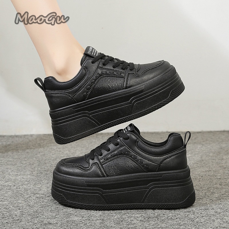 Women Shoes Store - Baskets blanches à plateforme rehaussante pour