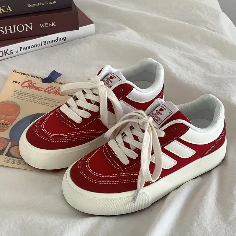 Women Shoes Vans - Chaussures de tennis rouges pour femmes,