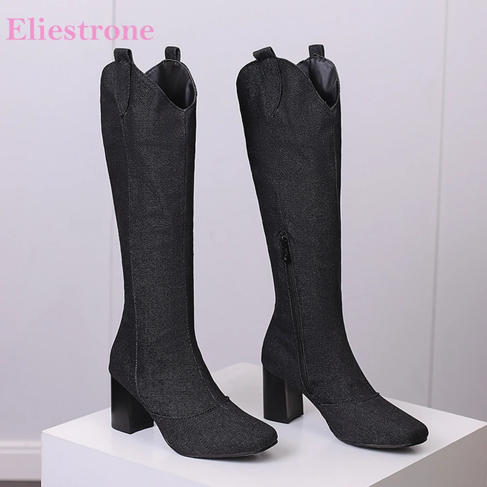 Women'S Shoes Size 12 - Nouveau hiver noir bleu femmes genou