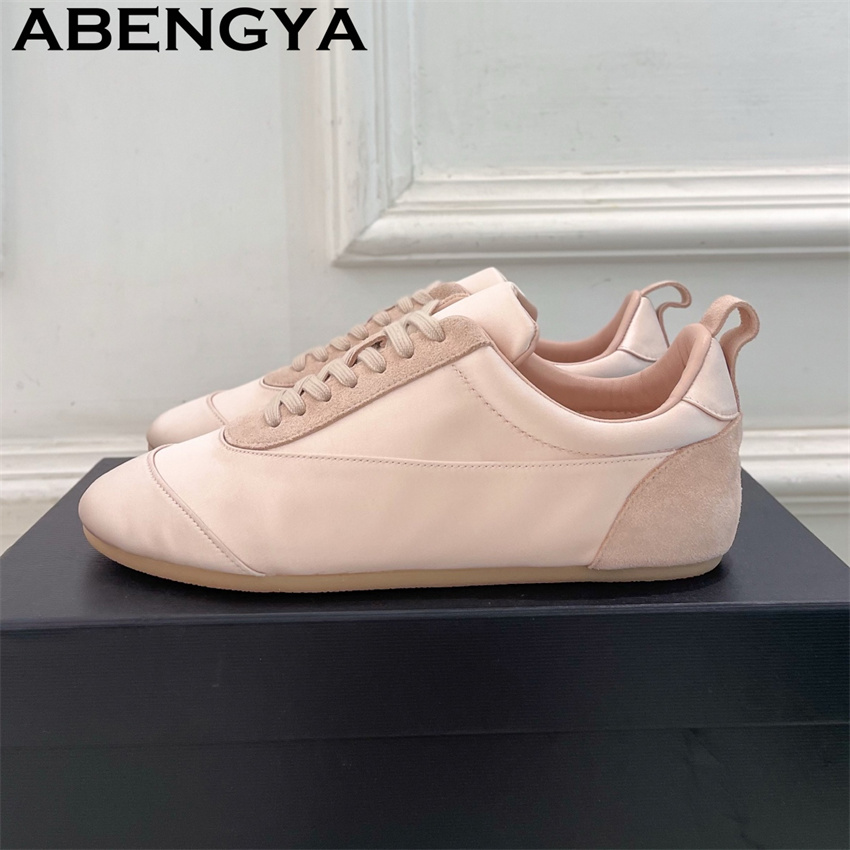 Oxford Lace Up Women - Chaussures décontractées en satin rose à