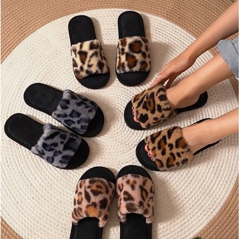 Leopard Print Heels - 2025 hiver chaud moelleux fourrure léopard