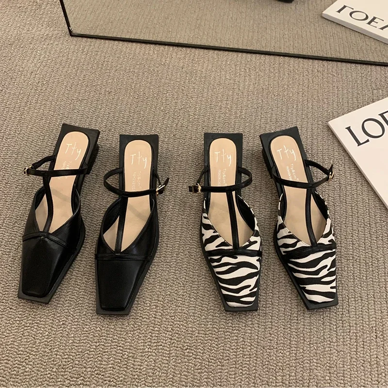 Women Shoes Zara - Mules d'été pour femmes, pantoufles à