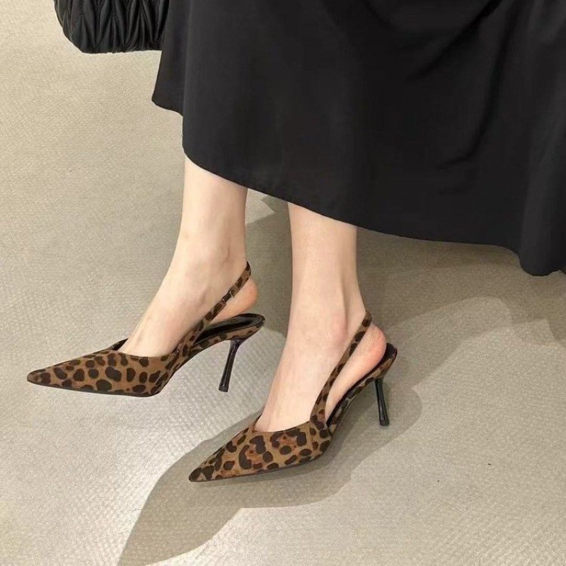 Sandales à talons hauts à bout - Leopard Print Heels avis et prix