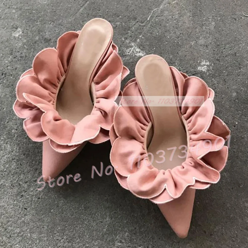 Pantoufles pointues en satin à - Women Shoes Zara avis et prix