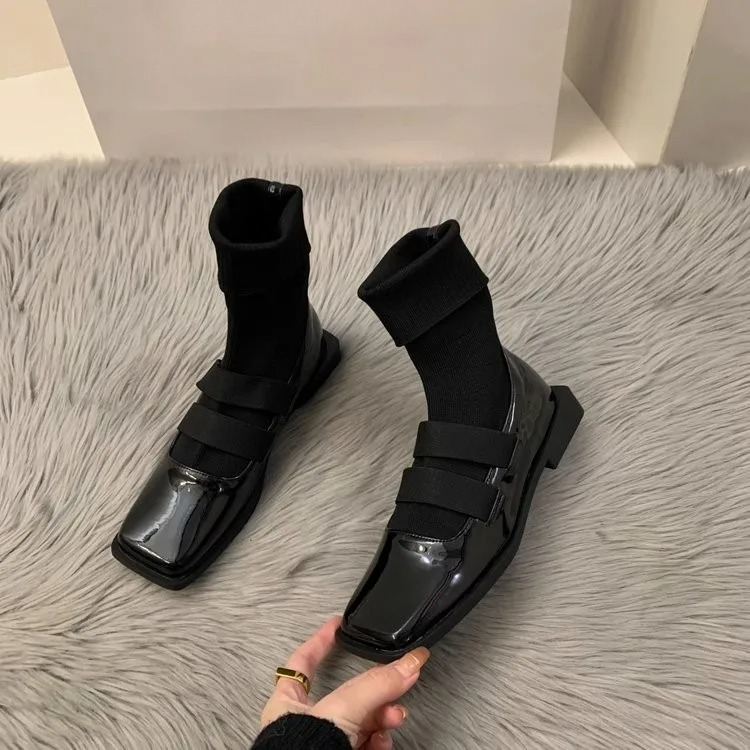 Bottes chaussettes carrées tri - Women Shoes Zara avis et prix