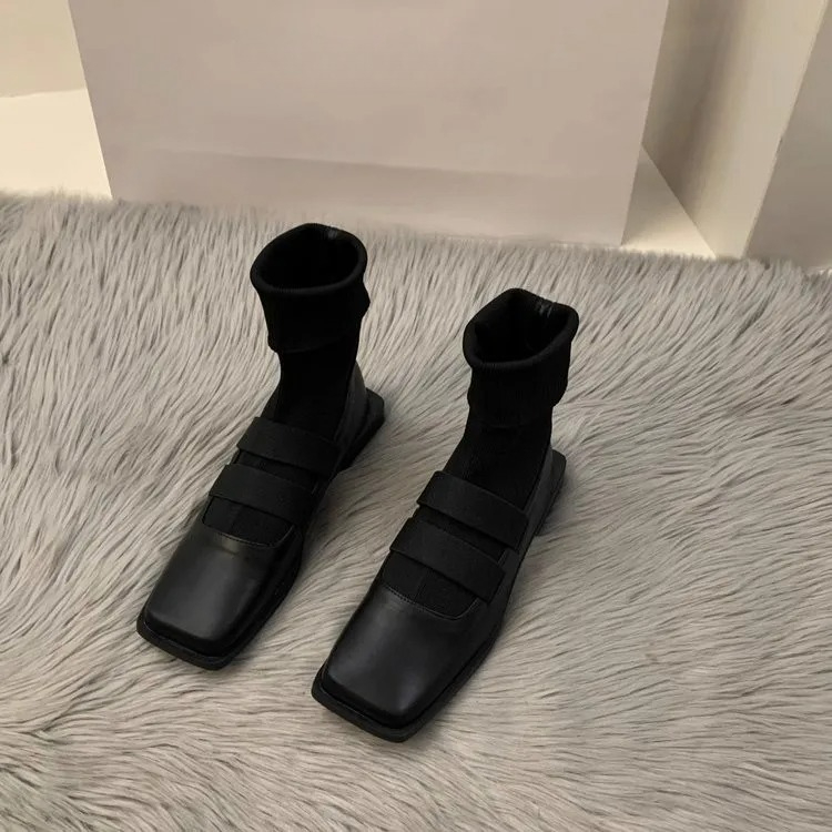 Bottes chaussettes carrées tri - Women Shoes Zara avis et prix