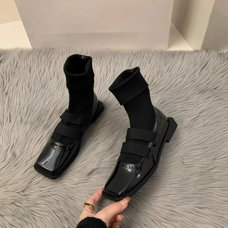Bottes chaussettes carrées tri - Women Shoes Zara avis et prix