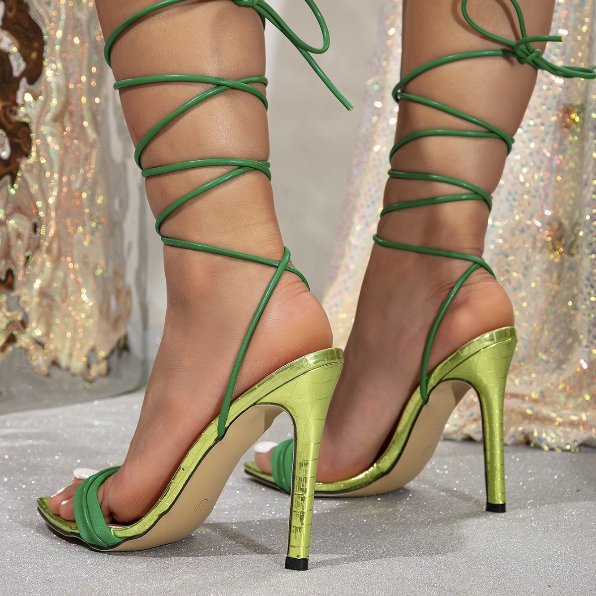 Sandales à talons hauts vertes - Oxford Lace Up Women avis et prix