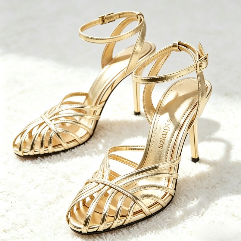 Sexy or creux bande étroite sa - Metallic Heel Sandal avis et prix