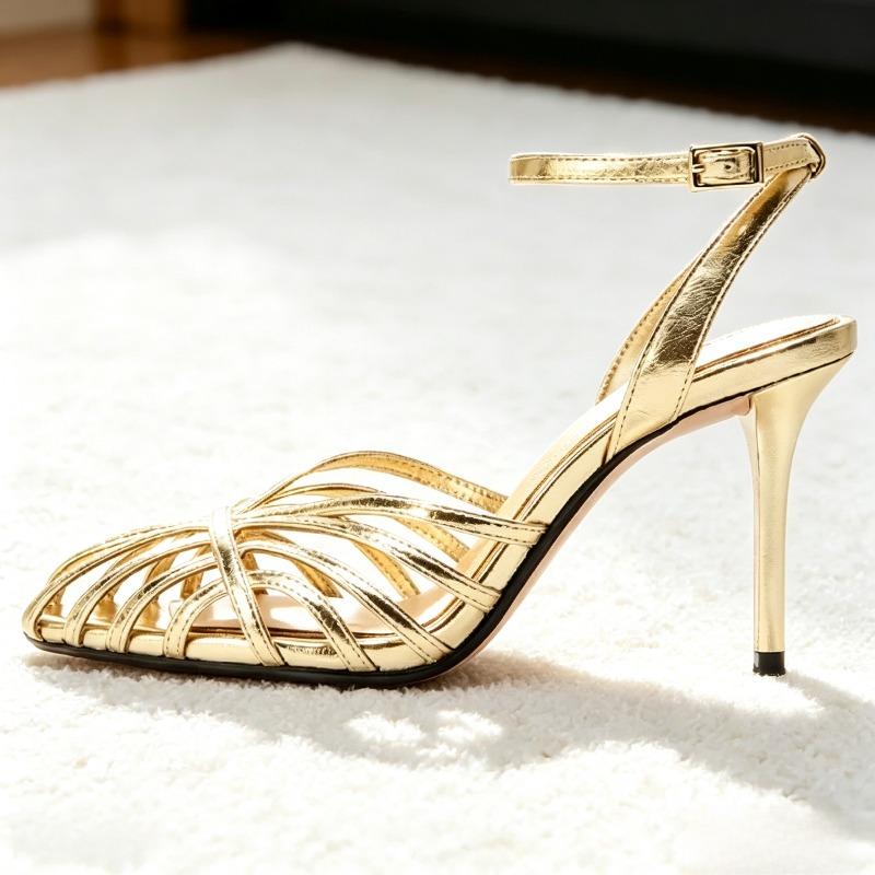 Sexy or creux bande étroite sa - Metallic Heel Sandal avis et prix