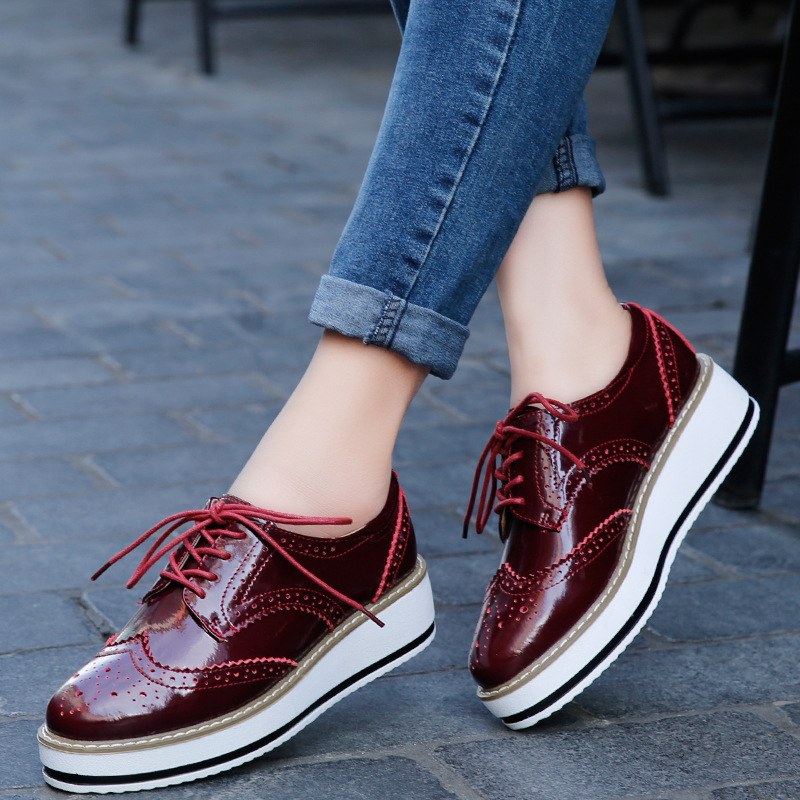 Mocassins en cuir pour femmes, - Oxford Lace Up Women avis et prix